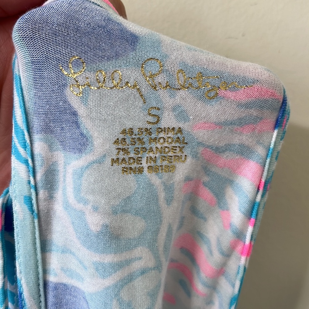 Lilly Pulitzer Margot Top Blue Haven Pop Up Into The Deep Tank Top Size Small - Picture 10 of 10
